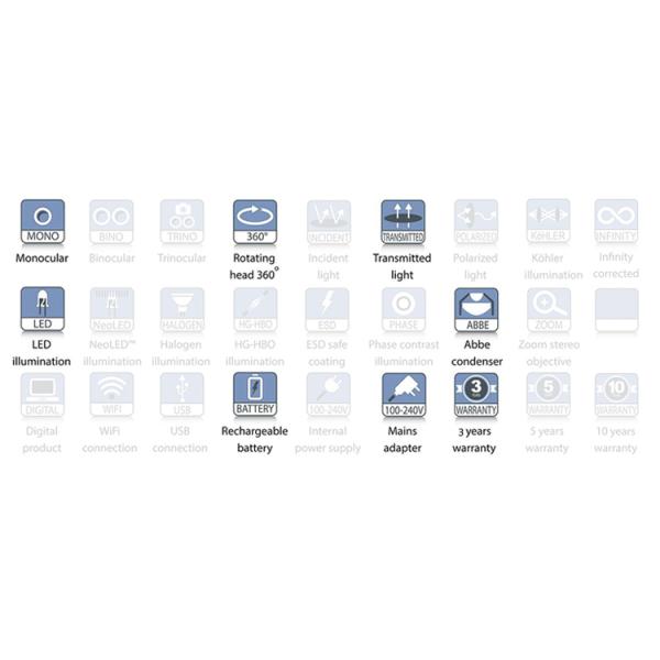 WF10x Monocular Student Compound Microscope For High School Student A11.1324