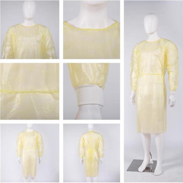 S&J Disposable medical isolation protective gown pp non woven material yellow isolation gowns