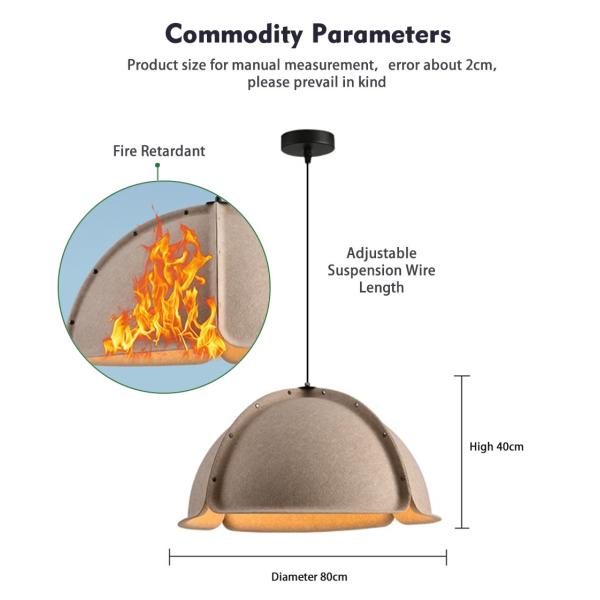 High Quality Modern Handing Acoustic Pendant Light Lampshade PET Felt Sound Absorbing Fabric Pendant Lampshade