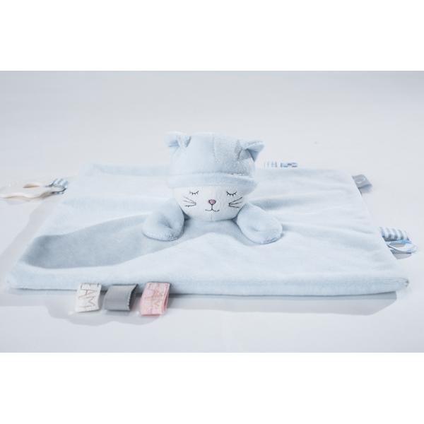 Skin Friendly Baby Security Blanket 50x70cm With Animal Plush Toy