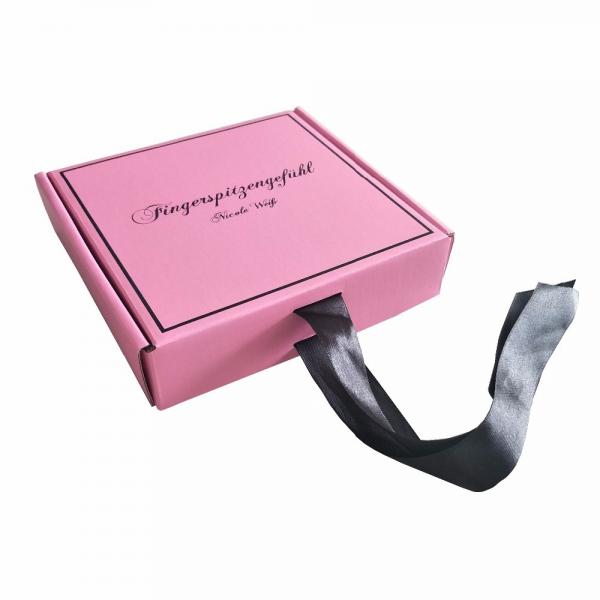 Quality Pink Printing Paper Gift Box , 35 x 23 x 9cm Corrugated Shipping Boxes for sale