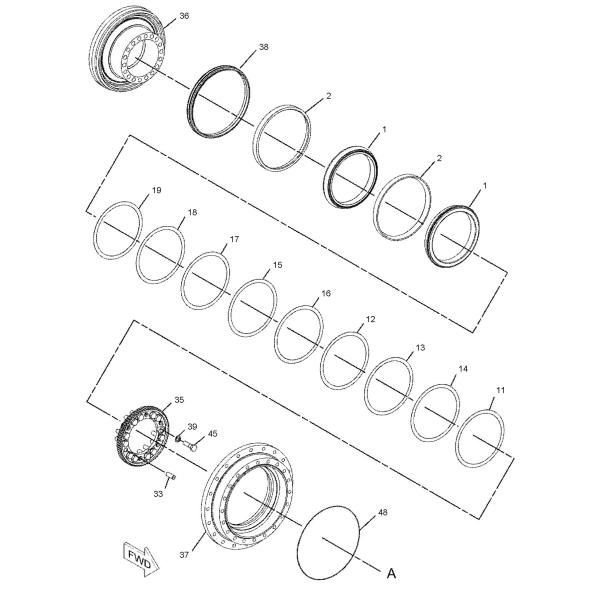 227-6044 227-6045 E345 Travel Gear Box E345C E345C E345D E349D Final Drive