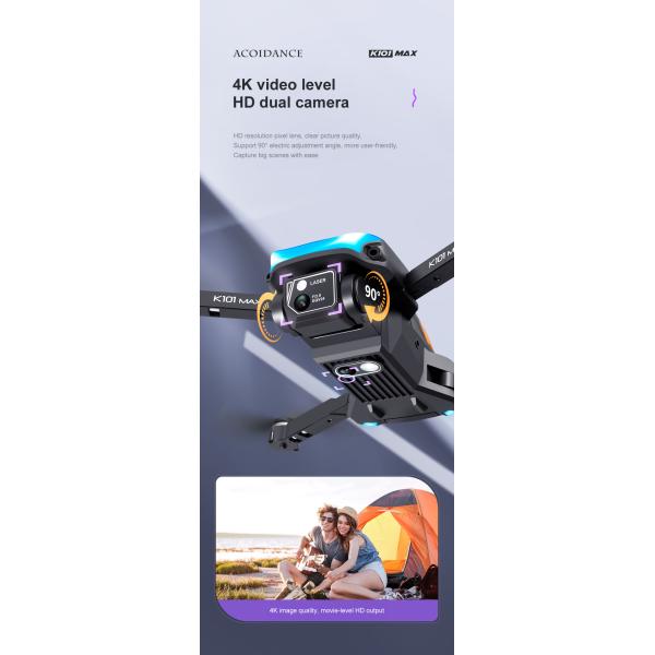 Beginner Operator Skill Level K101 Max Drone 4k Camera and GGPS Mini Toy Drone with 18-25 Minutes Maximum Flight Time