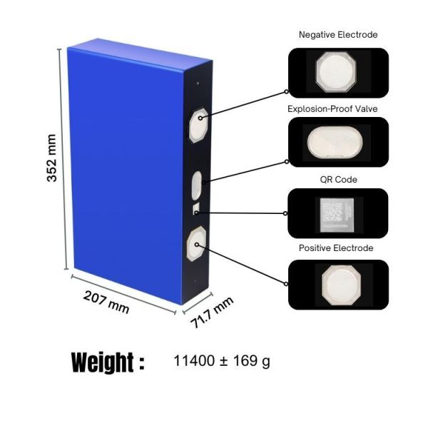 EVE Lithium Batteries MB56 Brand New Grade A 3.2V 628Ah Prismatic LiFePO4 Battery Cell