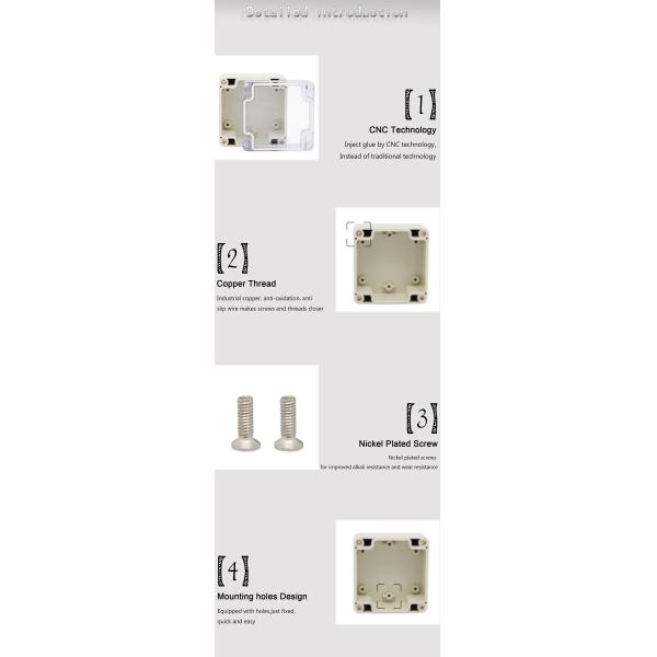 Waterproof transparent ABS plastic junction box plastic project box 83*81*56mm