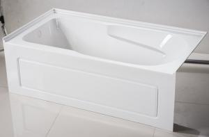 China cUPC skirted acrylic bathtub sizes three sides double tile flange 4mm pure acrylic sheet wholesale