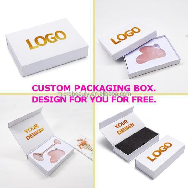 Skin Care Rose Quartz Facial Massager Gua Sha Face Scraper Jade Massagers Roller Set