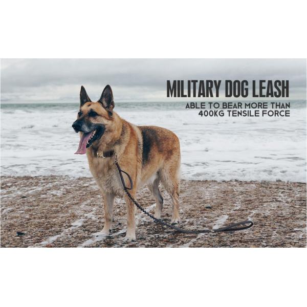 Elastic Braided Nylon Rope Dog Leash Tactical K9 Training With 2 Control Handle