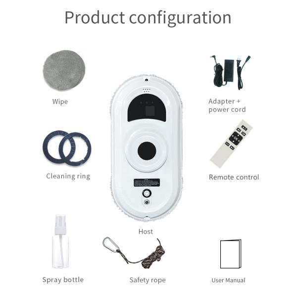 Household Huidi Automatic Window Vacuum Cleaning Robot with 2800Pa Suction US Plug