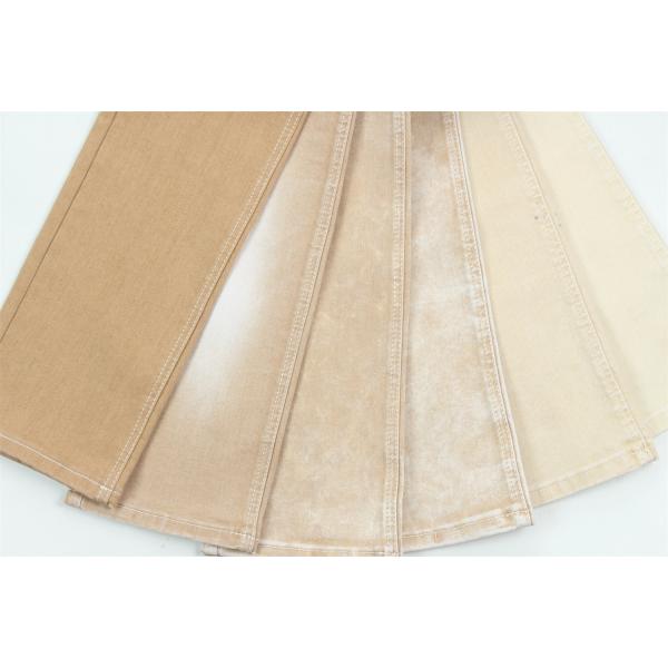 Khaki Color High Stretch Slub Denim Fabric For Lady Jeans
