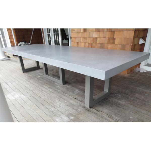 Rectangular Kitchen Chair Set Concrete GRC Dining Table With Bench