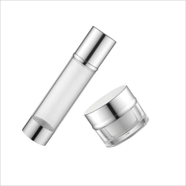 Clear Cosmetic Airless Bottle Aluminum Ring Collar 15ml 30ml 50ml 2oz 80ml 100ml 4oz