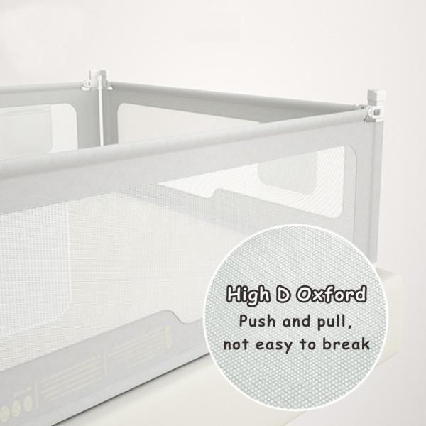 Visible Grey Iron Baby Bed Rail Detachable Vertically Lifting