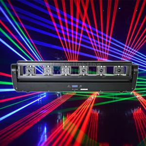 China Dj Lights 6 Eyes 500mw RGB 3in1 Full Color Moving Head Laser Light Bar Crutain on sale