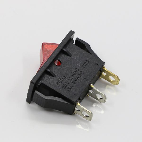 3 Pole Illuminated Momentary Rocker Switch 120 Voltage Double Throw