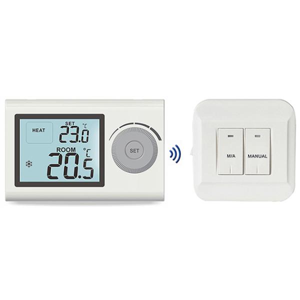 Large LCD Display wireless boiler thermostat Programmable , RF Heating Room Thermostat
