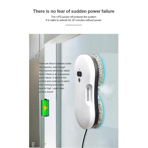 80W Dongguan Huidi HCR-17 Ultra-Thin BLDC Motor Robot Dual Nozzles Water Spray for Window Cleaning US Plug Electric Power Source