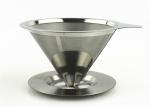 Reusable Double Wall Stainless Steel Coffee Filter With Handle On Funnel