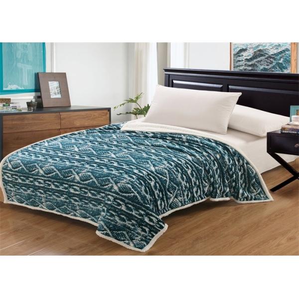 Household Bedding Coral Fleece Blanket Turquoise With ISO9001 Certificated