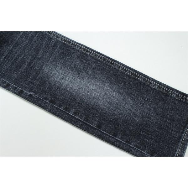 Dark Blue Grey Crosshatch Slub Cotton Spandex Denim Fabric For Jeans