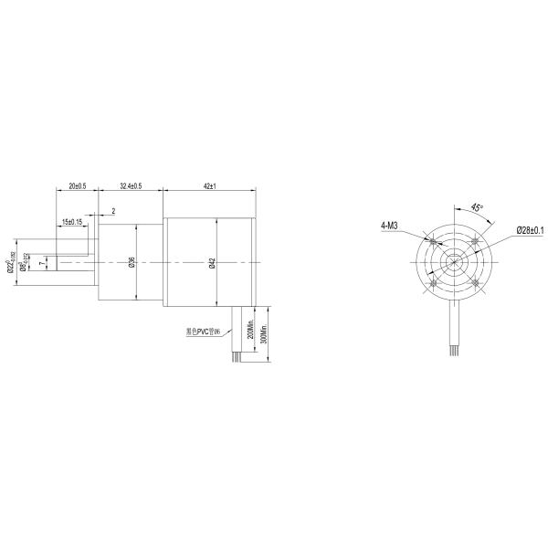 24v Brushless Dc Geared Motor With Planetary Gearbox Powerful 200 RPM 0.04nm