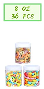 36PCS 8OZ Plastic Jars with Screw On Lids