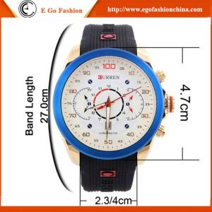 China 8166 Curren Watch China Watches Rubber Band Silicone Watch Sports Watch Casual Watch Man wholesale