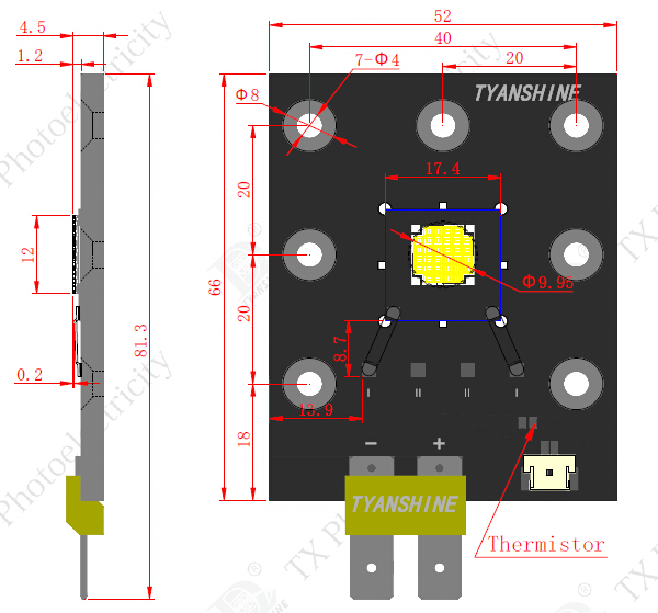 Flip-chip Eutectic Bonding LED Light Engine Emitters 300Watt 42V 6000K - 8000K