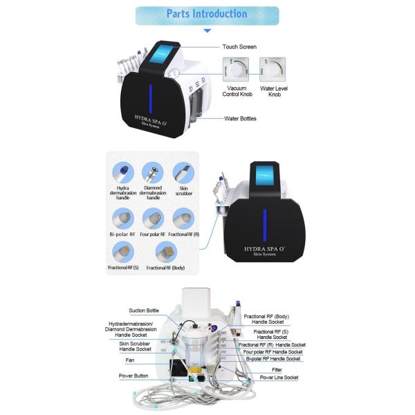 Hydra Dermabrasion Machine 200W Diamond Peeling Microdermabrasion Machine 8 In 1