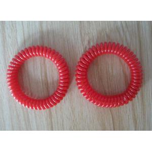 Plastic elastic coil spring keychain red color hot sale wrist coil keychain