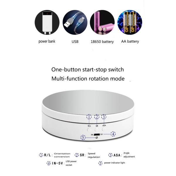13.8cm Advertising Electric Rotating Display Stand For Commercial Devices