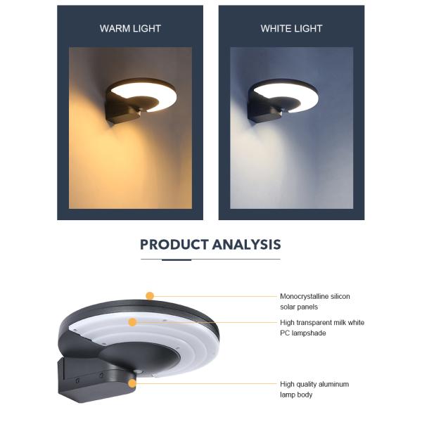 Easy Install DC 3.2V Garden Solar Wall Lights , Solar Powered Yard Lamp 3000K 6500K