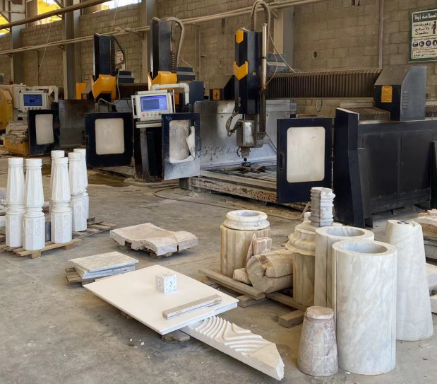 Quality 4 Axis CNC Arc Slab&Column Stone Carving Machine for sale