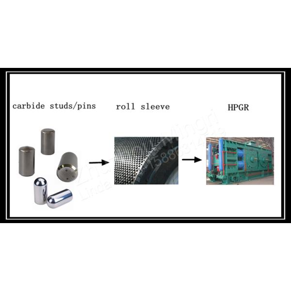 Iron Ore Mining HPGR Tungsten Carbide Studs for Gringding Rolls / Roller Press