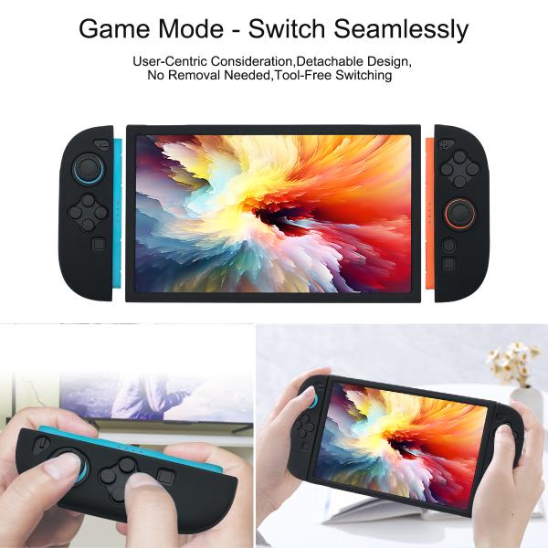 Anti-Slip Grip Lightweight Shockproof Design Split Silicone Joy-Con & Middle Frame Protective Case Kit for Nintendo Switch 2