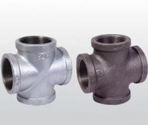 China Weld Casting Iron 4 Way Pipe Fitting Cross For Plumbing Pipe Smooth Surface on sale