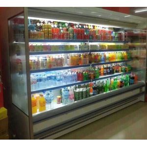 China Customize Adjustable Multideck Open Chiller Food Modern Glass Display Cabinet wholesale