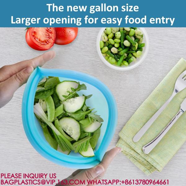 Silicone Bag Quart Reusable Food Storage Bags Freezer Sous Vide Container Oven Microwave