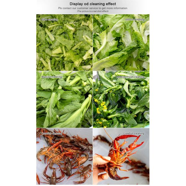 380V Integrating Spinach Washing Machine , Blasting Isolating Potato Cleaning Machine