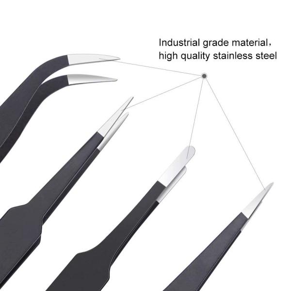 Stainless Steel ESD Anti-static Tweezer Electronics Anti Static Clearnroom Tweezers High Precision