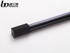 China Black Color 0.6mm Thickness 19mm Curtain Pole Ends Square Shape wholesale