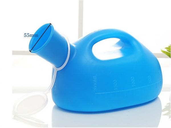 Portable male urinal with lid, Men's urinal,Re-Useable male urine bottle,disposable medical urinal 2000ml,Blue,