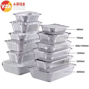 Rectangular Disposable Aluminum Foil Packing Box Pizza Pan Steam Table With Lid