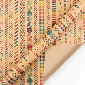 China Recyclable Kraft Christmas Wrapping Paper Roll 80gsm 90 Sq Ft Wrapping Paper wholesale