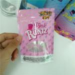 Food Weed Plastic Pouches Packaging Custom Printed Stand Up Pink Runts Bags Heat