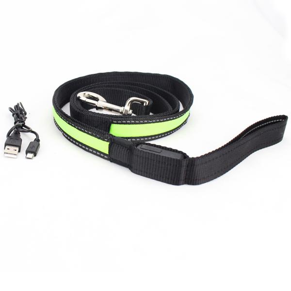 Custom Popular Large LED Dog Collar , Flashing Long Dog Leash For Pet Walk