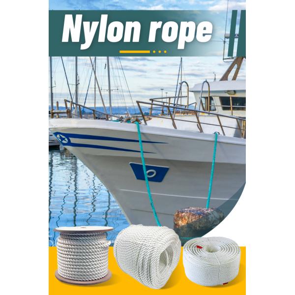 16mm x 200m Black Polyamide/Nylon 3-Strand Marine Rope with High Breaking Load