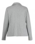 Slim Fit Short Ladies Formal Blazers In Grey With Lapel Collar And Buttons