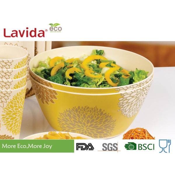 Heat Resistant Bamboo Salad Bowl Set Non - Odor Easy Cleaning Unbreakable Matt Finish