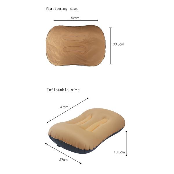 100% Polyester Inflatable Travel Pillow High Comfort 47 * 27 * 10 . 5CM